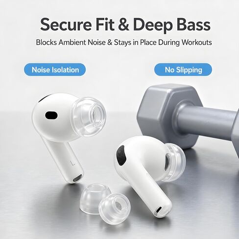 Clear Liquid Silicone Replacement Ear Tips for AirPods Pro 3, XXS to L in Kuwait
