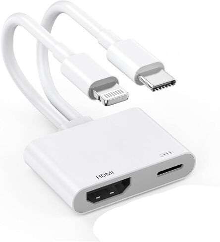 [Apple MFi Certified] 2 in 1 Lightning and USB-C to HDMI Adapter for iPhone in Kuwait