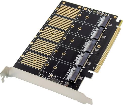Inline 76619G PCIe x16 to 5X SATA Over M.2 Key B SATA 6Gb/s Interface Card with Adapter, Heatsink, Low Profile Sheet in Saudi Arabia