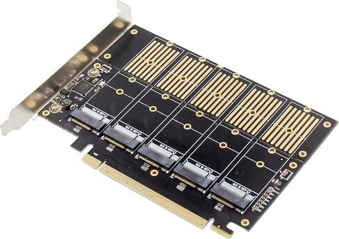 Inline 76619G PCIe x16 to 5X SATA Over M.2 Key B SATA 6Gb/s Interface Card with Adapter, Heatsink, Low Profile Sheet in Saudi Arabia