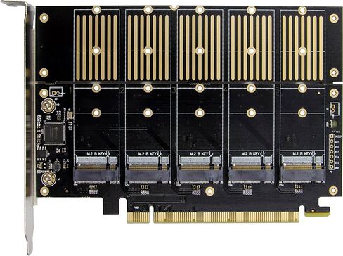 Inline 76619G PCIe x16 to 5X SATA Over M.2 Key B SATA 6Gb/s Interface Card with Adapter, Heatsink, Low Profile Sheet in Saudi Arabia