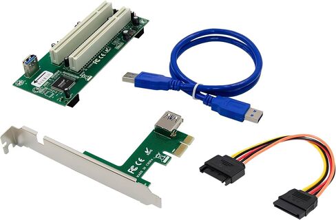 Inline Interface Card PCIe x1 to 2X PCI 32-Bit, PCI Slot Expansion for Old Cards, No Driver, 76619K in Saudi Arabia