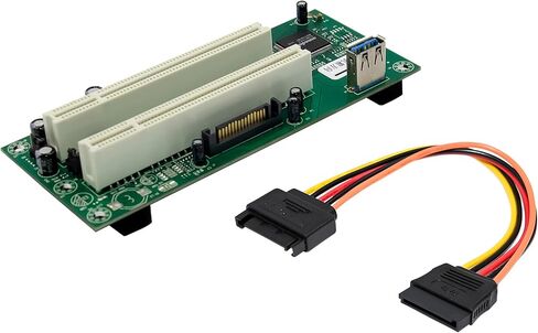 Inline Interface Card PCIe x1 to 2X PCI 32-Bit, PCI Slot Expansion for Old Cards, No Driver, 76619K in Saudi Arabia