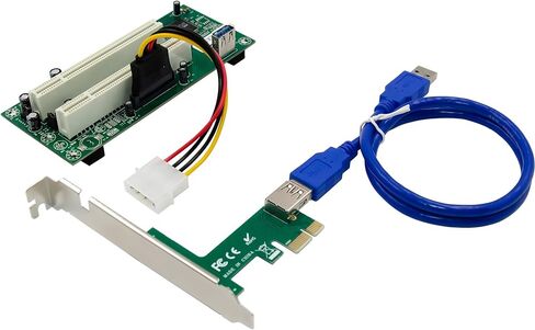 Inline Interface Card PCIe x1 to 2X PCI 32-Bit, PCI Slot Expansion for Old Cards, No Driver, 76619K in Saudi Arabia