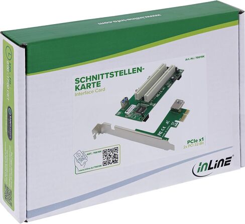 Inline Interface Card PCIe x1 to 2X PCI 32-Bit, PCI Slot Expansion for Old Cards, No Driver, 76619K in Saudi Arabia