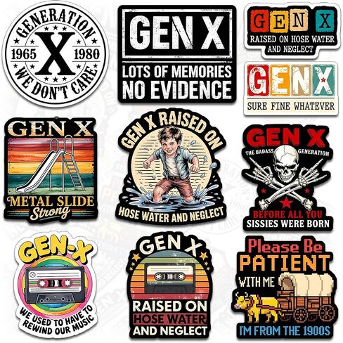 Gen X Raised On Hose Water and Neglect Sticker, Generation X, 20pcs-3in in Saudi Arabia
