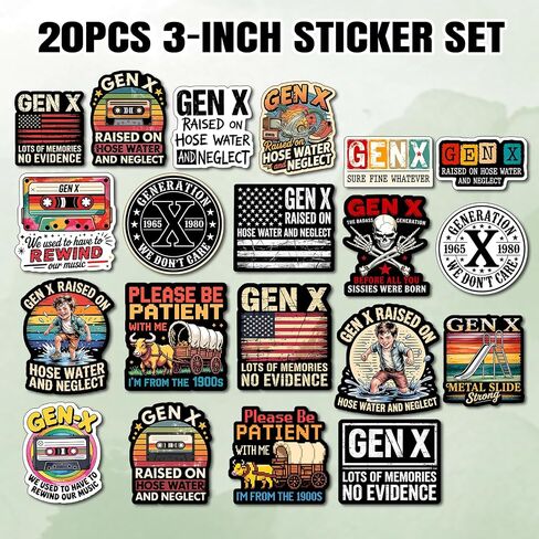 Gen X Raised On Hose Water and Neglect Sticker, Generation X, 20pcs-3in in Saudi Arabia