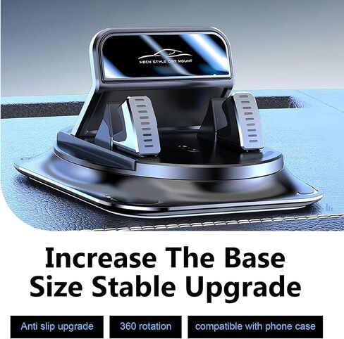 Car Dashboard Phone Holder, 360 Degrees Rotation Cell Phone Mount, Non-Slip Anti-Shake One-Handed Removal Placement Navigation Bracket, Universal for Most Cars (Black) in Kuwait
