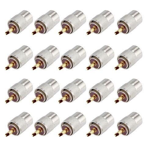 20Pcs PL259 Soler Coaxial Coax Connectors, Male-Plug Crimp Coax Connector Adapter with Reducer for RG8X Coaxial Cable in Saudi Arabia