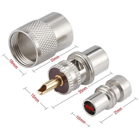 20Pcs PL259 Soler Coaxial Coax Connectors, Male-Plug Crimp Coax Connector Adapter with Reducer for RG8X Coaxial Cable in Saudi Arabia