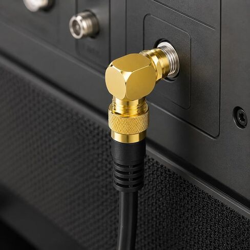4Pcs 90 Degree Cable Coax Connector Right Angle Coax Adapter F Coaxial Connector 90 Angled Coax-Cable RG6 Coaxial Adapter Wall Plate Connectors, Gold in Kuwait