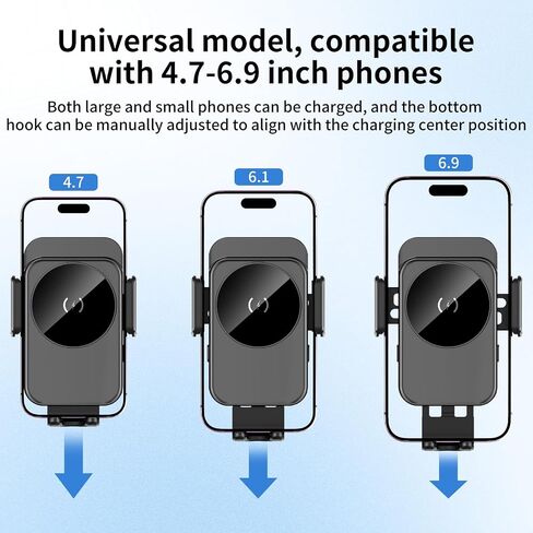 Cup Holder Phone Holder, 15W Wireless Car Charger Holder Fast Charging in Saudi Arabia