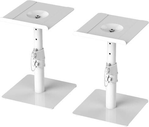 Suptek Free-Standing Speaker Stand Desktop Set, 9.6 x 8.8 inch Trays, Height Adjustment and Tilt, Universal Audio Holders for Computer and Bookshelf Speakers, Elevated Sound, 2 Pack, Black, SDM001T in Kuwait