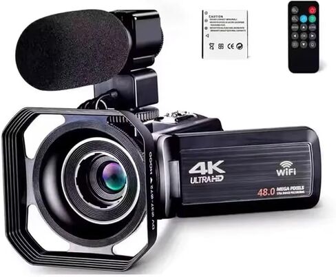 4K Ultra HD Video Camera 30MP WiFi 16X Digital Zoom DV Camcorder 270 Degree Rotation Touch Screen(Lens Microphone) in Saudi Arabia
