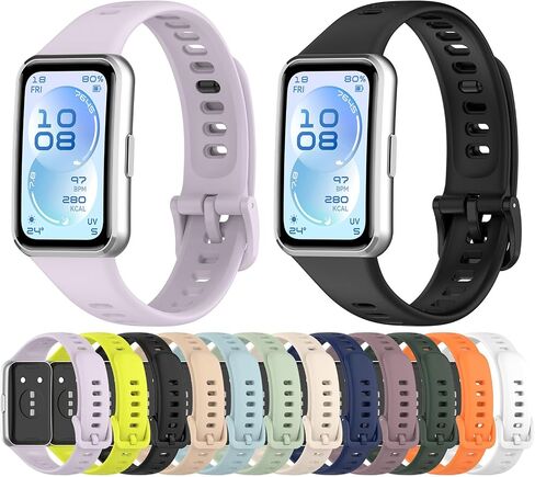 12-Pack Soft Silicone Band Compatible with Huawei Band 11/11 Pro / 11 NFC, Sports Watch Wrist Strap for Huawei Band 11 Series, Adjustable Wristband in Saudi Arabia