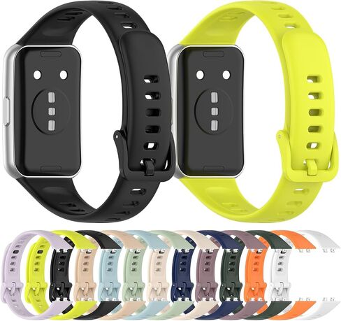 12-Pack Soft Silicone Band Compatible with Huawei Band 11/11 Pro / 11 NFC, Sports Watch Wrist Strap for Huawei Band 11 Series, Adjustable Wristband in Saudi Arabia