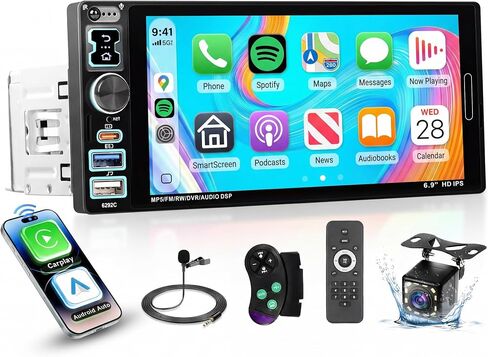 Single Din 5.1" Car Stereo with Wireless A-pple Carplay in Kuwait