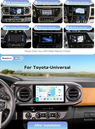 Roadanvi X14 9" Car Radio for Toyota Tacoma 2016-2022 Corolla 2017 2018 in Kuwait