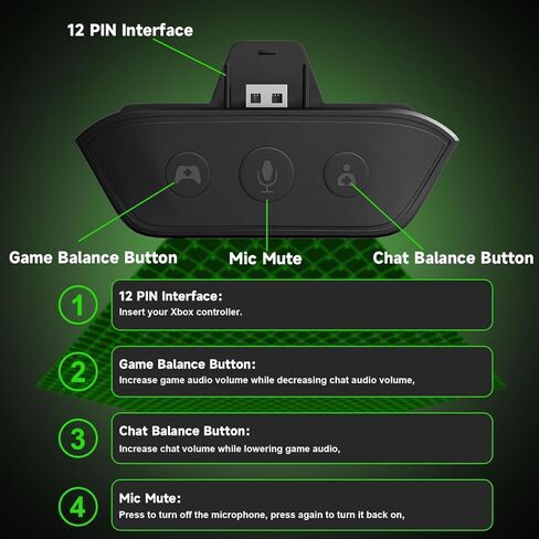 Dinosoo Wireless Gaming Headset for Xbox One Series X/S with Game/Chat Audio Balance, Mic Mute, 3D Surround Sound, Foldable Bluetooth Headset Works with PS5, Mac, PC, NS‌ - Long Battery Life in Saudi Arabia