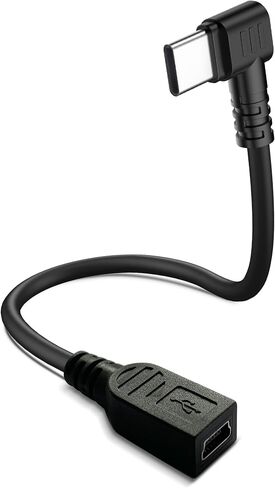 USB-C Male to Mini USB Female Adapter,90 Degree Converter Cable for DashCam in Saudi Arabia