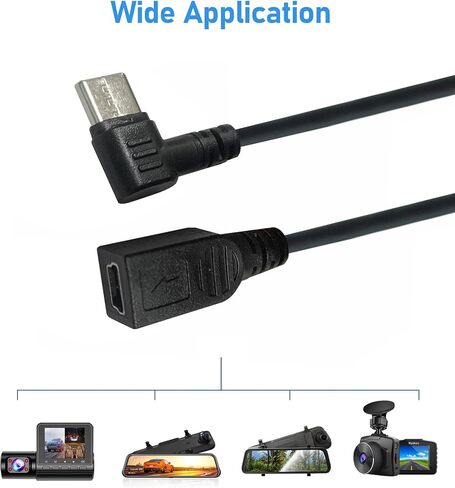 USB-C Male to Mini USB Female Adapter,90 Degree Converter Cable for DashCam in Saudi Arabia