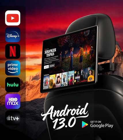 13.5" Android 13 Car Headrest Monitor 64GB Rear TV (Pair) in Saudi Arabia