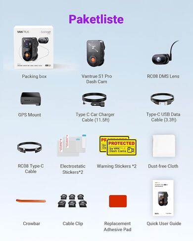 Vantrue S1 Pro DMS 2.7K Dash Cam Front and Inside, STARVIS 2 AI Dash Camera in Saudi Arabia
