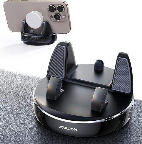 JOYROOM Car Phone Holder, [360° Rotatable & Vertical 30° Adjustable] Cell Phone Car Mount, [Adjustable Spring Design] Dashboard Navigation Cell Phone Holder with Non-Slip Silicone, for Smartphones in Saudi Arabia