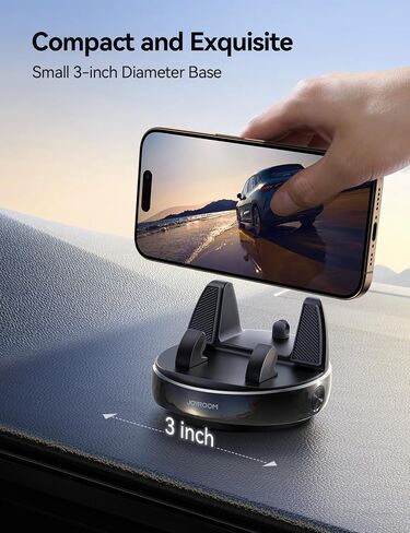 JOYROOM Car Phone Holder, [360° Rotatable & Vertical 30° Adjustable] Cell Phone Car Mount, [Adjustable Spring Design] Dashboard Navigation Cell Phone Holder with Non-Slip Silicone, for Smartphones in Saudi Arabia