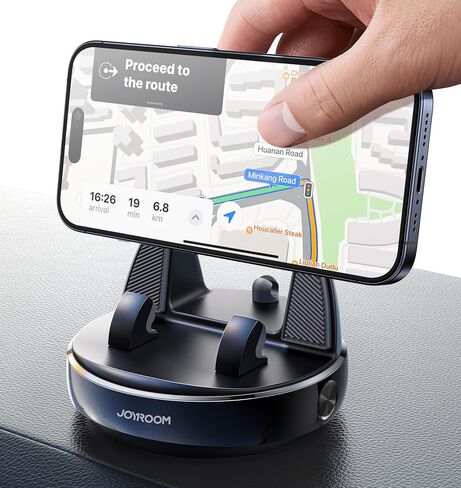 JOYROOM Car Phone Holder, [360° Rotatable & Vertical 30° Adjustable] Cell Phone Car Mount, [Adjustable Spring Design] Dashboard Navigation Cell Phone Holder with Non-Slip Silicone, for Smartphones in Saudi Arabia