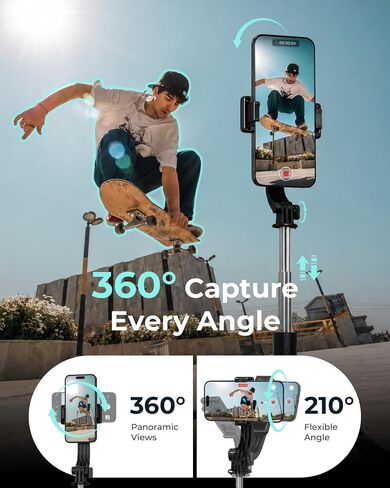 DUCLUS 67" Phone Tripod & Selfie Stick, Extendable Cell Phone Tripod Stand with Wireless Remote, 360° Rotation Portable Tripod for iPhone Android, Video Recording, Vlogging, Live Streaming in Saudi Arabia
