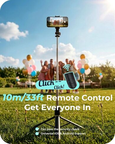 DUCLUS 67" Phone Tripod & Selfie Stick, Extendable Cell Phone Tripod Stand with Wireless Remote, 360° Rotation Portable Tripod for iPhone Android, Video Recording, Vlogging, Live Streaming in Saudi Arabia