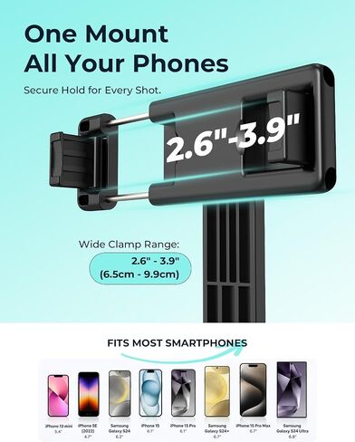 DUCLUS 67" Phone Tripod & Selfie Stick, Extendable Cell Phone Tripod Stand with Wireless Remote, 360° Rotation Portable Tripod for iPhone Android, Video Recording, Vlogging, Live Streaming in Saudi Arabia