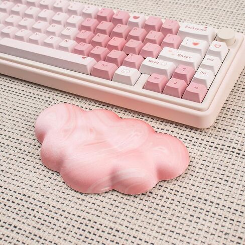 2Pcs Cloud Wrist Rest Cushion for Mouse Ergonomic PU Leather Mouse Wrist Support Pad with Anti-Skid Base, Desk Elbow Rest Pad for Nail Tech Office School Home Laptop Computer (Light Pink) in Saudi Arabia