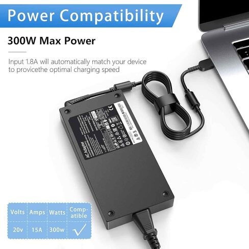 300W Laptop Charger Compatible with Lenovo Legion 7i AC Adapter in Saudi Arabia