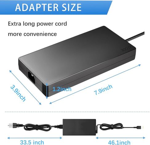 300W Laptop Charger Compatible with Lenovo Legion 7i AC Adapter in Saudi Arabia
