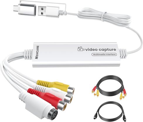 VHS to Digital Converter, 3.3ft USB Video Capture Card USB-A/Type-C 2-in-1 in Saudi Arabia