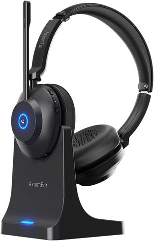 Bluetooth Wireless Headset with Mic for Work, Advanced Noise Reduction Microphone, Clear Calls - Comfortable On-Ear Headphones, Bluetooth 5.3, Applicable to PC, Zoom(Without USB Dongle) in Saudi Arabia