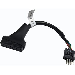 USB 3.0 to USB 2.0 Motherboard Adapter Cable, 19-Pin Female to 9-Pin Male Connector in Saudi Arabia