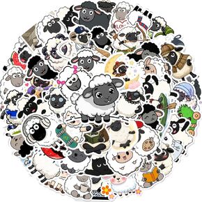 120PCS Sheep Stickers, Sheep Party Favors Birthday Party Decorations Vinyl Waterproof Farm Animal Stickers for Water Bottle Laptop Luggage Helmet Gifts for Teens Boys Girls Adult in Kuwait