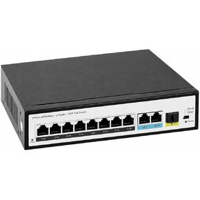 JideTech 8-Port PoE+ Switch, 96W, 2 Gigabit Uplinks, SFP, 250m, IP Cameras in Saudi Arabia