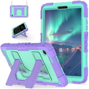 Case for Samsung Galaxy Tab A11 8.7'', Cover for Samsung Galaxy Tab A9 8.7'', Full-Body Rugged Kickstand Heavy Duty Shockproof Protective Case with Shoulder Strap (Purple + Rose Gold) in Saudi Arabia