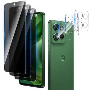 3+3 عبوات من واقي شاشة الخصوصية مصمم لهاتف Motorola Moto G 2026 مع 3 قطع من واقي عدسة الكاميرا، تغطية كاملة لطبقة زجاجية مقاومة للتجسس، صلابة 9H، خالية من الفقاعات، سهلة التركيب in Kuwait