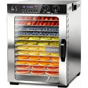 Food Dehydrator - 12 Stainless Steel Trays Dehydrators for Jerky, 1100W Food Dryer Up to 194°F with 5 Presets & 48H Timer for Fruit, Vegetables, Herbs, Dog Treats in Saudi Arabia
