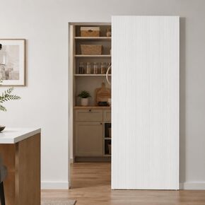 JUBEST 36in x 84in Concealed Barn Door, Fluted Panel Hidden Door in Saudi Arabia