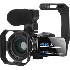 4K Digital Video Camera 18X Zoom 56MP 2 In1 Photo Travel Vlogging Camcorder 3" Rotatable Screen HD DV(AF2-hod-lig-mic-st) in Saudi Arabia