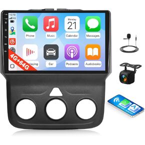 SIXTOP [8 Core 4G+64G] Car Radio for Dodge RAM 1500 2500 3500 2013-2018 Wireless CarPlay Android Auto AHD 1080P Backup Camera 9 inch HD Touchscreen Android 15 WiFi GPS Bluetooth 5.0, FM/RDS, DSP, SWC in Saudi Arabia