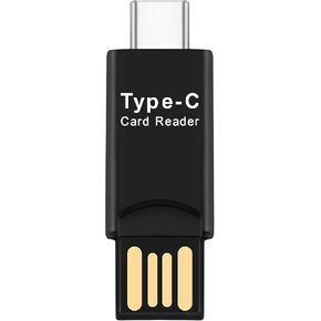 محول قارئ بطاقات USB 3.1 Type C USB-C إلى Micro-SD TF للهواتف المحمولة PC، أسود، 138138 in Kuwait