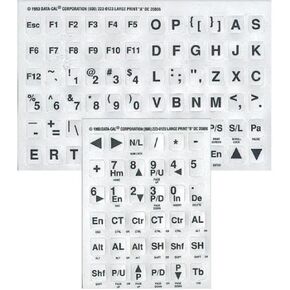 Aramedia Universal Large Print Keyboard Stickers Fade and Wear Resistant English Stickers Labels Overlays - Lexan 3M Adhesive for Visually Impaired, Low Vision People - 5 Yr. Warranty (White) in Saudi Arabia