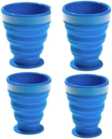 Collapsible Silicone Cup for Camping and Backpacking - Camping Dishware Gear Essentials in Blue (Made by Caddis Sports) in Saudi Arabia
